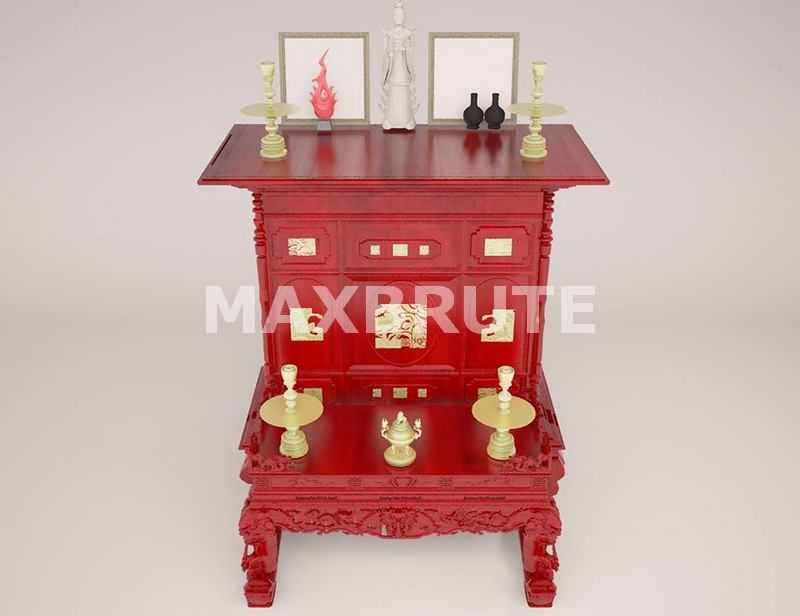 bàn thờ thần tài sketchup - Maxbrute Furniture Visualization