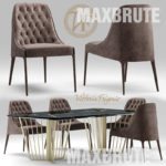 Table and chair 13 maxbrute Chair vittoria frigerio Poggi High capitonne, Alfieri table