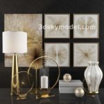 Decorative set 4- đồ trang trí mạ vàng