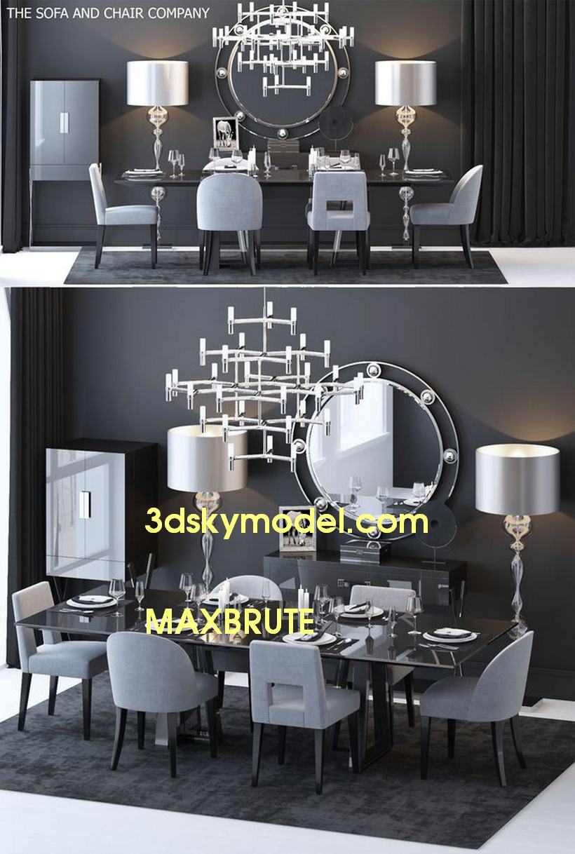 3dSkyHost: Table and chair 20 Maxbrute - 3D Model Free