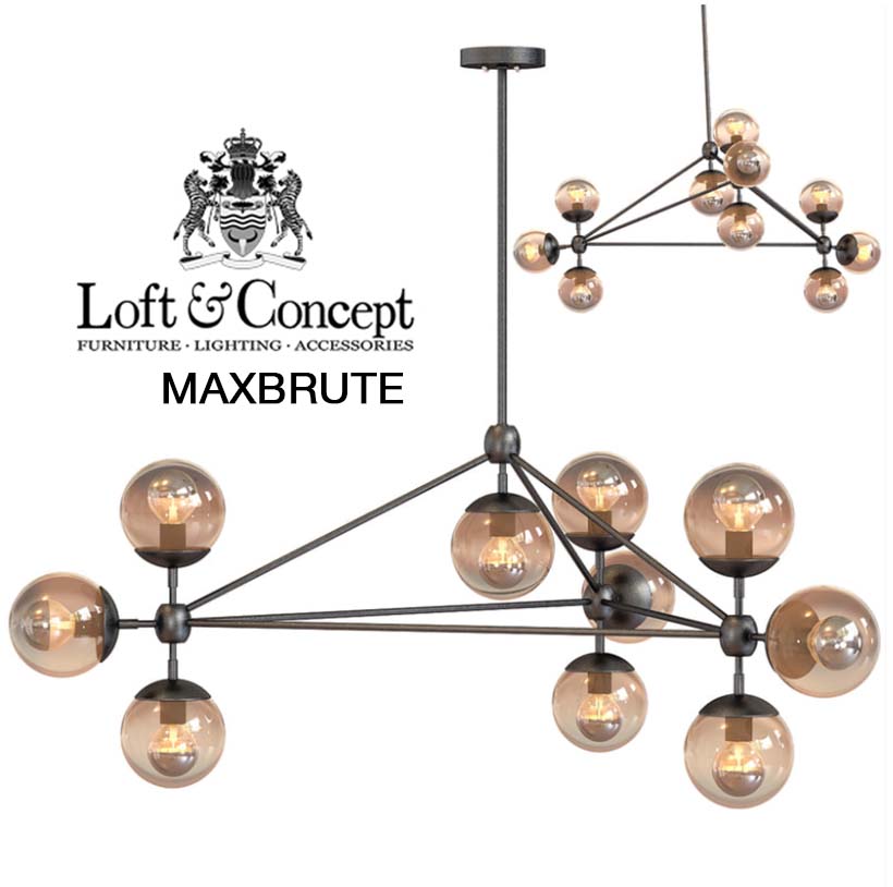 Chandelier 10 Globes Loft Concept Ceiling Light Maxbrute