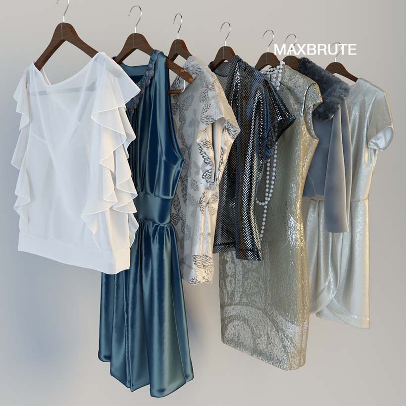 Clothes wonman- hanger 3dmodel - Maxbrute Furniture ...