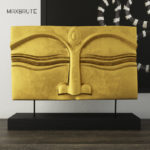 3D Suar Wood Gold Buddha Face Stand 3dmodel 3dsmax