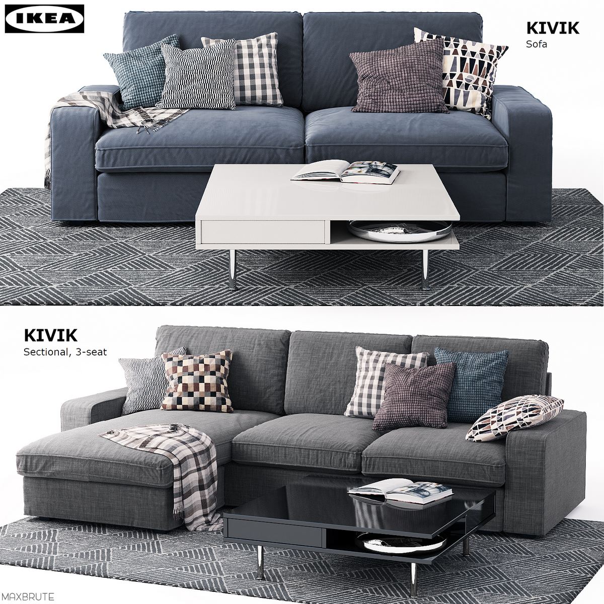 Kivik ikea sofa 3dsmax 3dmodel