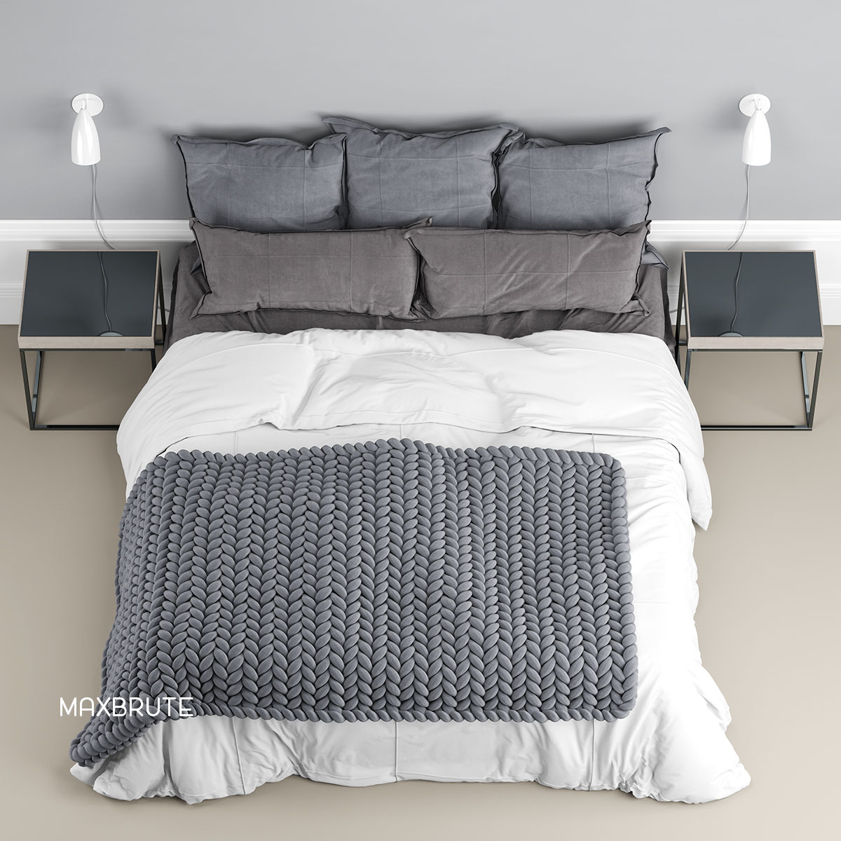 Bed 3dmodel scandinavian 