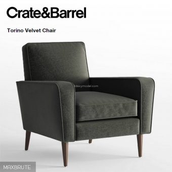 Crate and Barrel Torino Velvet Chair sofa 3dmodel  402