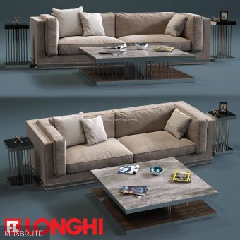 Longhi Mason 3Seat sofa 3dmodel  457