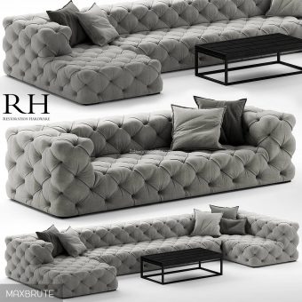 rh soho tufted sofa 3dmodel  525