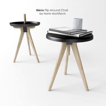 table Menu Flip Around Chair by Norm Architects 3dmodel download free 49