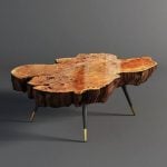 Wood slab coffee table 3dmodel 125