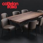 Cattelan Godron Deep Wood Magda Table & chair 253