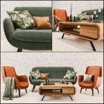 Mid Century Sofa and  set Table & chair 298