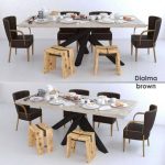 dialma brown set Table & chair 305