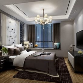 3d66 Bed room  B008-post-modern-style  download  free  3dsmax