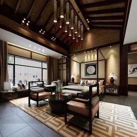 3d66 Bed room  C001-chinese-style  download  free  3dsmax