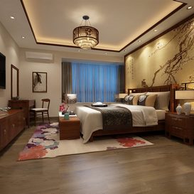 3d66 Bed room  C005-chinese-style  download  free  3dsmax