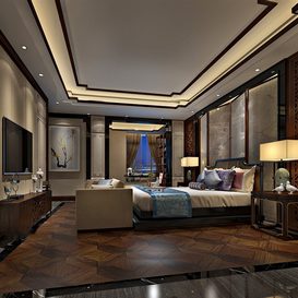 3d66 Bed room  C019-chinese-style  download  free  3dsmax