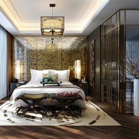 3d66 Bed room  C020-chinese-style  download  free  3dsmax