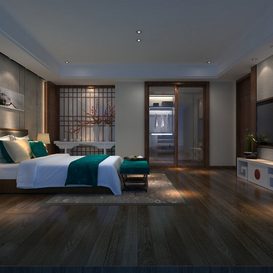 3d66 Bed room  C022-chinese-style  download  free  3dsmax