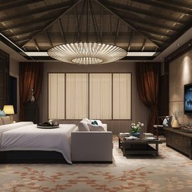 3d66 Bed room  C025-chinese-style  download  free  3dsmax