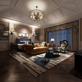 3d66 Bed room  E003-american-style  download  free  3dsmax