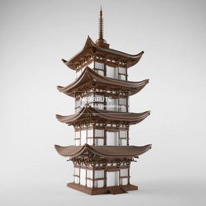 model pagoda japan mô hình chùa nhật bản  Download -3d Model - Free 3dmodels-  Maxbrute  26