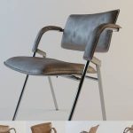 Jacques Dumont Leather and Iron Chair_corona  ghế 119