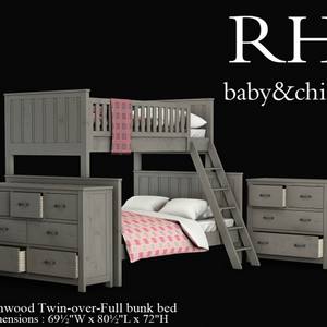 Twin-Over-Full Bunk Bed with Ladder 3dskymodel -Download 3dmodel- Free 3d Models   267