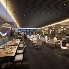 3d66 cafe-restaurant-A013-modern-style -Download  free -3d Models Maxbrute