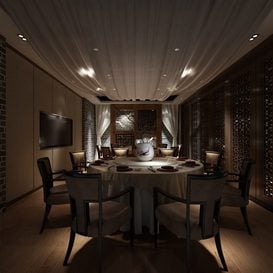 3d66 dinning-room-C003-chinese-style -Download  free -3d Models Maxbrute
