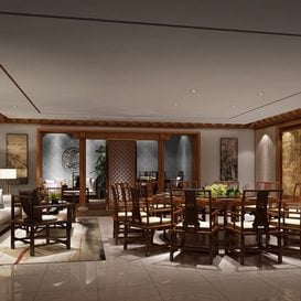 3d66 dinning-room-C013-chinese-style -Download  free -3d Models Maxbrute