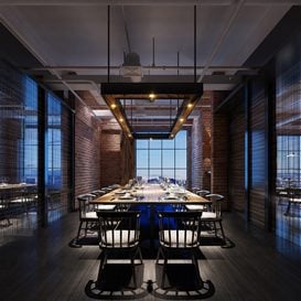 3d66 dinning-room-H001-industrial-style -Download  free -3d Models Maxbrute