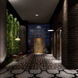 3d66 elevator-lobby-H001-industrial-style -Download  free -3d Models Maxbrute