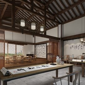 3d66 study-room-C014-chinese-style -Download  free -3d Models Maxbrute