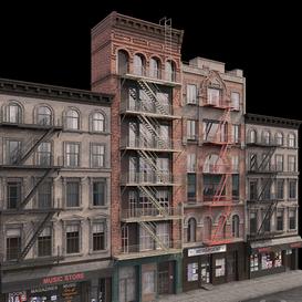 New York Brooklyn buildings fasads 3d model Download Maxbrute Furniture Visualization