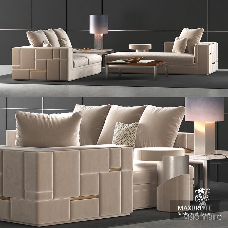 Visionnaire Babylon sofa set 3d model Download Maxbrute Furniture