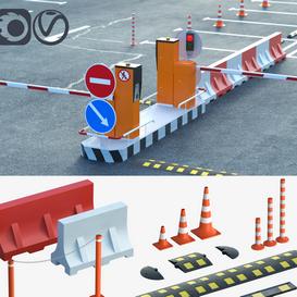 Equipment for the creation of parking lots- road fences 3d model Download Maxbrute Furniture Visualization