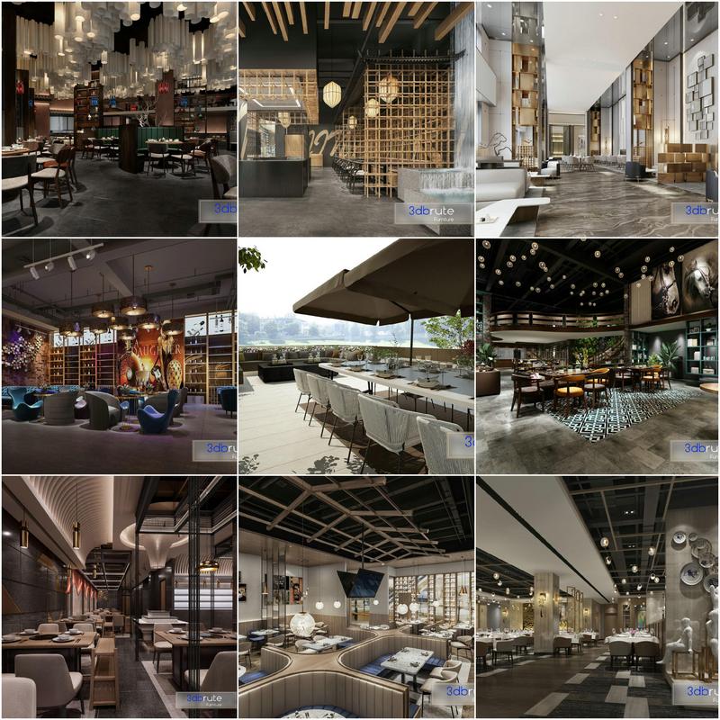 Restaurant 2020 3d model Download Maxbrute Furniture Visualization
