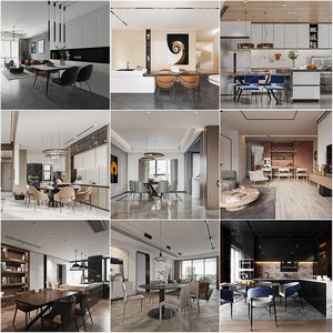 Dining room vol2 2020 3d model Download Maxbrute Furniture Visualization