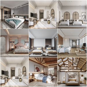 Bedroom Hotel Suite 2020 3d model Download Maxbrute Furniture Visualization