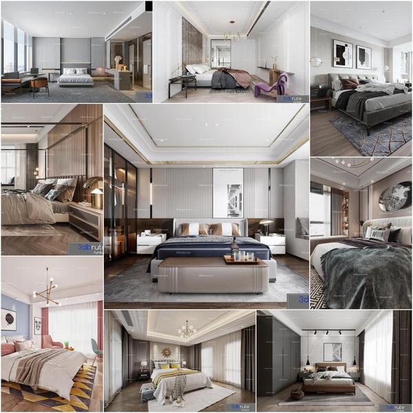 Bedroom vol6 2020 3d model Download Maxbrute Furniture Visualization