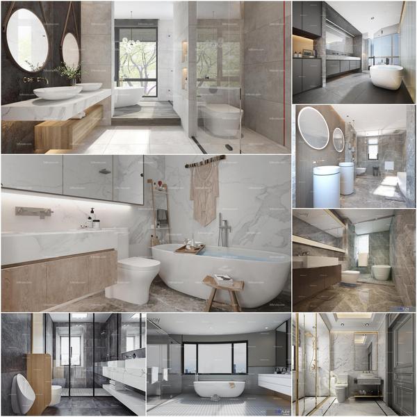 Bathroom vol5 2020 3d model Download Maxbrute Furniture Visualization