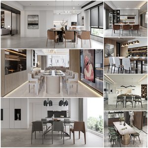 Dining room vol2 2021 3d model 3dsmax  Download -Buy -Maxbrute Furniture