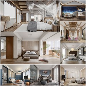Hotel-Bedrooms vol2 2021 3d model 3dsmax  Download -Buy -Maxbrute Furniture