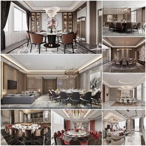 Restaurant private room vol2 2021 3d model 3dsmax  Download -Buy -Maxbrute Furniture