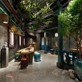 Hotel  Teahouse Cafe 987 download free 3d model 3dsmax maxbrute