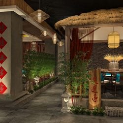 Hotel  Teahouse Cafe 1009 download free 3d model 3dsmax maxbrute