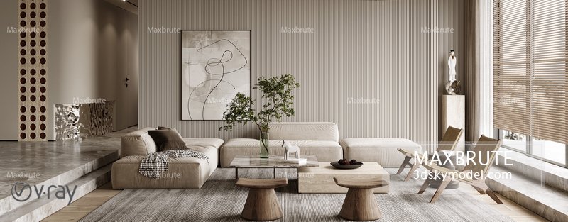 Living room vol5 2022 3d model 3dsmax Download -Buy -Maxbrute Furniture
